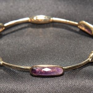 Melinda Maria Gold Amethyst Pave Bangle